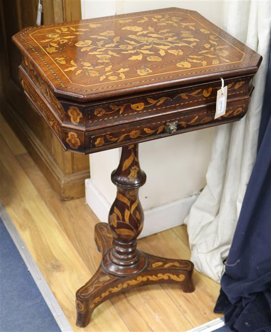 A Dutch marquetry and mahogany work table, circa 1800 W.50cm
